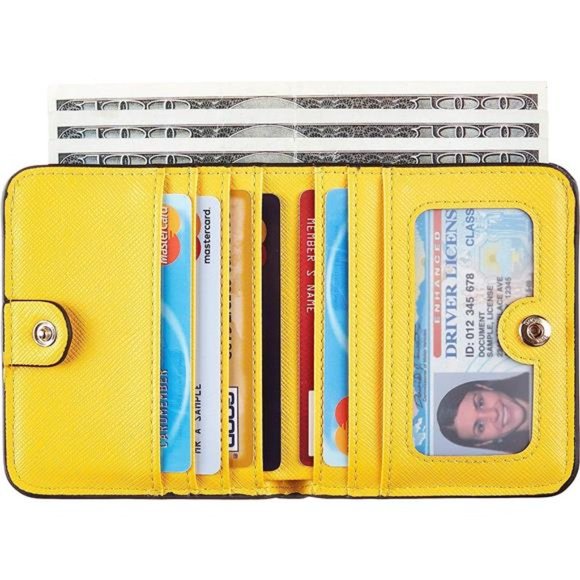 Womens Rfid Blocking Small Compact Bifold Luxury Genuine Leather Pocket Wallet - Picture 3 of 6